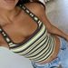 Summer Sexy Slim Women's Vest Top Style Square Neck Sleeveless Striped Print New Clothing_ecoleips.com