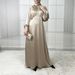 Elegant A-Line Maxi Dress With Lantern Sleeves – Satin Blend Women's Boho Dress (S-XXL) | Ethnic-Inspired & Cross-Border Fashion_ecoleips.com