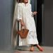 Women's Lace V Neck Loose Dress Casual Everyday Wear European American Style 2026 Fashion Trend Gentle Temperament_ecoleips.com