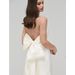 Bohemian-style Wedding Dress, Strapless, 2026 New Model, With Large Bow, Simple Vintage Satin, Waist-cinching, Mermaid_ecoleips.com