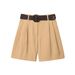 Foreign Trade European American Women's Clothing 2025 Summer New Single-Breasted Loose Shirt Top With Belt And Shorts_ecoleips.com