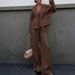 Cross-border European American Women's Clothing 2025 Spring Autumn New High-end Lace-up Shirt And Pants Casual Fashion_ecoleips.com