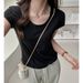 Women's Lyocell Tencel Short Sleeve T-Shirt Loose Fit Summer Slimming Top With Small Flutter Sleeves High End Style_ecoleips.com