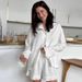 Summer New Ruffled Pure Cotton Long Sleeve Shorts Pajama Two-Piece Set European And American Cross-Border Wholesale_ecoleips.com