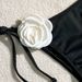 Elegant Solid Color Rose Wrap Bandeau Bikini Set - Adjustable Tied Side & Ribbed Texture - Women's Swimwear For Beach & Pool_ecoleips.com