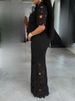 K European And American Elegant Commuter Hollow Lace Wide Leg Strap Set Two Piece Set_ecoleips.com