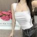 Popular Summer Wide-shoulder, Right-angle Shoulder, Double-layered One-shoulder Camisole With Chest Pads, Versatile And_ecoleips.com