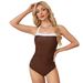 Classic Black White Triangle One Piece Swimsuit Sporty Style Tummy Control Slimming Fashionable Women's Swimwear_ecoleips.com
