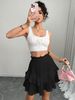 K Layered Cake Skirt, Half Skirt, High Waist, Solid Color, Mini Fashion Short Skirt For Women_ecoleips.com