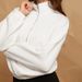 Voya Women's European And American White Pullover Hoodie, High Weight Cotton Fabric, Lazy Style,half Zipper Design, Medium To Long Length, Inner Layer_ecoleips.com