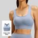 Women's Racerback Sports Bra High Strength Shockproof Fitness Yoga Top Fastening_ecoleips.com