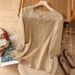 Cotton And Linen Embroidered Short Sleeved Top For Women, Mid Length Sleeves, 2025 Summer Plus Size Loose Fit, Tummy Covering, Slimming, Retro Casual T Shirt For Women._ecoleips.com
