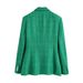 New European And American Foreign Trade Women's Fashion Textured Double-breasted Blazer 4033_ecoleips.com