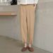 Suitable For All Seasons Lin Harem Wom, Summer Thin New Style, High-End Loose Fit, Petite Casual High-Waisted Plus Size Cropped Pants For_ecoleips.com