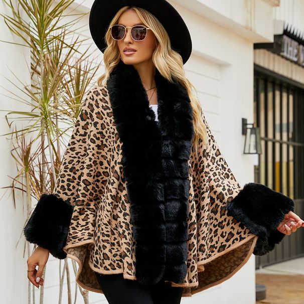 Women's Clothing autumn and winter rex rabbit fur warm thickened cloak shawl coat women_ecoleips.com
