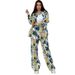 Women's Fashionable Print Oversized Loose Top With High Waist And Wide Leg Pants-Casual Wholesale Set_ecoleips.com