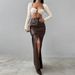 Verve 2025 Style Fashion PU Leather Solid Color Patchwork Design High Waist Split Slim Fit Long Skirt_ecoleips.com