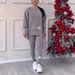Women's Clothing Irregular Long Sleeved Sweatshirt Leggings Suit Casual Long Sleeve Hoodie Leggings Set Solid Color, Comfort Fit, Plus Size Available_ecoleips.com