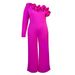 Women's Clothing One Shoulder Oblique Collar Ruffle Jumpsuit High Waist Casual Tights Jumpsuit_ecoleips.com