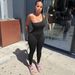 Women's Slim Fit One Shoulder Jumpsuit Solid Color Milk Silk European American Style Summer Clothing Hip Lifting Yoga Style_ecoleips.com
