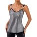 Women's Clothing Sexy Sequined Camisole Top American Style Backless Clothing Spot_ecoleips.com