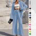 Cross-border Foreign Trade Clothing TK Solid Color Long Cardigan Pants, Fashionable And Elegant New Women's Shirt_ecoleips.com