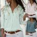 Women's Clothing Women's Fashion Printed Top Casual Long Sleeve Loose Button Down Shirt For Formal & Casual For Women_ecoleips.com