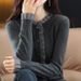 K New Knitted Cardigan Coat, Women's Stylish And Fashionable Long-sleeved Top, Trendy Outerwear._ecoleips.com