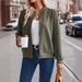 Women's Stylish Solid Color Casual Jacket With Zip-Up Design - Lightweight Polyester Blend, Versatile For Spring & Summer_ecoleips.com