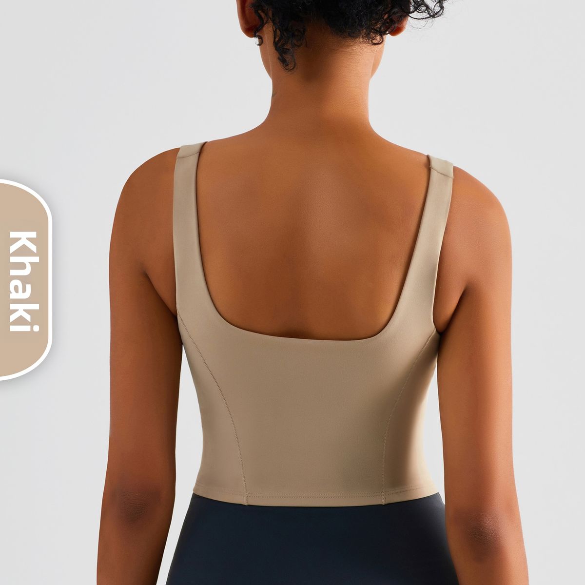 Feel Women's One Piece Yoga Sports Bra Sleeveless Fitness Vest With Fixed Cup Wide Shoulder Straps Polyester_ecoleips.com