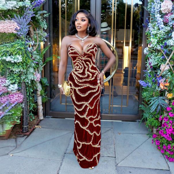 Women's Clothing End Banquet Long Skirt Host Dress Dress Female Sexy Tube Top Skirt Female_ecoleips.com
