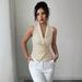 Women's Slim Fit Vest Shirt Striped Design Sleeveless Tie Waist Style Summer Fashion_ecoleips.com