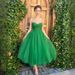 Women's Clothing Dress Suspender Skirt Solid Color Medium Length Skirt Bow Mesh Dress_ecoleips.com