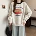European American Fleece-lined Thickened Hoodless Crew Neck Pullover Sweatshirt For Women, 2024 Autumn And Winter New_ecoleips.com