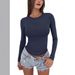 2025 New European And American Slim-Fit Long-Sleeve Milk Silk Low Round Neck Versatile Women's Clothing_ecoleips.com