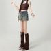 American Retro Summer Denim Shorts Women's 2026 New Summer Thin High Waist A Word Spice Culottes Hot Pants_ecoleips.com