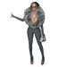 "Women's Furry Footed Jumpsuit - Long Sleeve Bodycon Romper With Cozy Fleece Lining For Autumn & Winter"_ecoleips.com