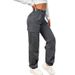 Women's Casual Loose Straight Leg Trousers Multi Pocket Functional Military Style Umbrella Pattern American New Autumn Summer_ecoleips.com
