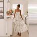 Summer New Style Women's Print Long Dress European And American Cross Border Independent Website One Shoulder Suspender Tie_ecoleips.com