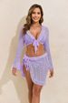 Women's Clothing Sunscreen Long Sleeved Cover Up Beach Skirt Bikini Four Piece Set, Sexy Two Piece Swimsuit_ecoleips.com