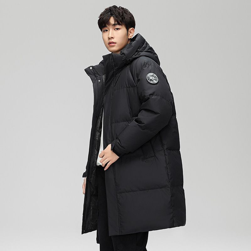 Men's And Women's Mid-Length Hooded down Jacket Two-Way Outdoor Workwear Sportswear High Quality National Standard_ecoleips.com