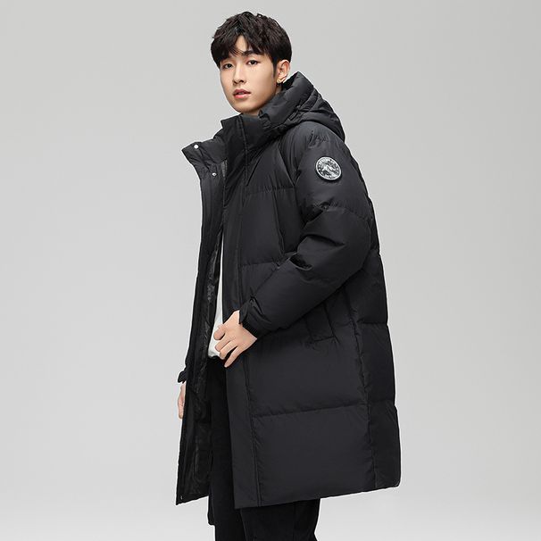 Men's And Women's Mid-Length Hooded down Jacket Two-Way Outdoor Workwear Sportswear High Quality National Standard_ecoleips.com