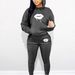 Women's Oversized Lip Print Cotton Sweatshirt And Pants 2 Piece Set Fashionable Autumn Winter Suit Casual Comfortable Clothing_ecoleips.com