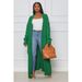 Women's Clothing Loose Knitted Cardigan Cozy Oversized Knit Cardigan With Pockets, Long Cable Sweater Coat Loose Boho Chic Open Front Cover-Up_ecoleips.com
