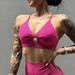 Women's Cationic Brushed Sports Bra Deep V Neck Backless Nude Fitness Yoga Top American Style Sexy Breathable Clothing_ecoleips.com