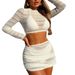 Women's Clothing Solid Color Blouse Four Piece Suit Women's Beach Swimsuit Hollow Bikini Bikini_ecoleips.com
