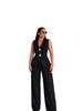TW889 Women's Elegant Solid Color Gold Button Vest And High-Waisted Wide Leg Pants Set European And American Style Cross Border Fashion_ecoleips.com