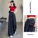 Tencel Denim Blue Wide-Leg Jeans For Women, Summer Thin High-Waisted Slimming Loose Drapey Floor-Length Straight Pants_ecoleips.com