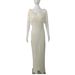 Women's Sexy French Chic Low Cut Solid Color Halter Backless Maxi Dress – Summer Resort Gown_ecoleips.com