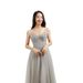 Women's Clothing New Spring And Summer Sling Long Sexy Tulle V Neck Evening Gown_ecoleips.com